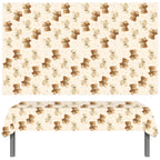 umoni Teddy Bear Tablecloth 2PCS – Rectangle Brown Bear Theme Party Decor for Baby Showers & Teddy Bear Birthdays