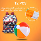 UMUACCAN Beach Ball 12 Pack - 12'' Inflatable Beach Balls for Kids | Pool & Beach Toys, Hawaiian Theme Party Favors