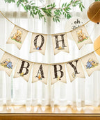 Unbala Classic Winnie Oh Baby Banner – Pooh Baby Shower & First Birthday Decor (5x7 inches)