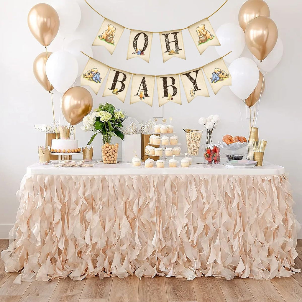 Unbala Classic Winnie Oh Baby Banner – Pooh Baby Shower & First Birthday Decor (5x7 inches)