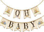 Unbala Classic Winnie Oh Baby Banner – Pooh Baby Shower & First Birthday Decor (5x7 inches)