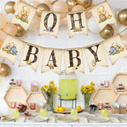 Unbala Classic Winnie Oh Baby Banner – Pooh Baby Shower & First Birthday Decor (5x7 inches)