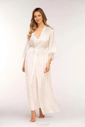Unikat soft, lustrous satin long bathrobe
