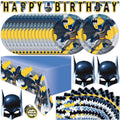 Unique Batman Birthday Party Supplies for 16 Guests | Banner, Table Cover, Masks & Plates