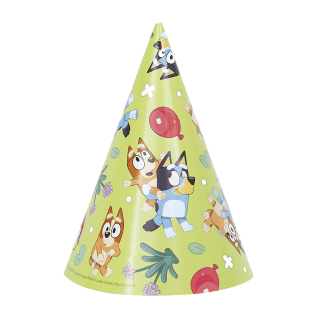 Unique Bluey Party Hats & Blowouts – 8 Hats, 8 Blowouts + Celebrate With Me Sticker