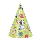 Unique Bluey Party Hats & Blowouts – 8 Hats, 8 Blowouts + Celebrate With Me Sticker