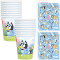 Unique Bluey Cups with Stickers – 16 Paper Cups, 4 Sticker Sheets | Officially Licensed Party Supplies