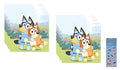 Unique Bluey Dog Birthday Party Supplies Bundle – 32-Count Napkins + Dinosaur Sticker Sheet