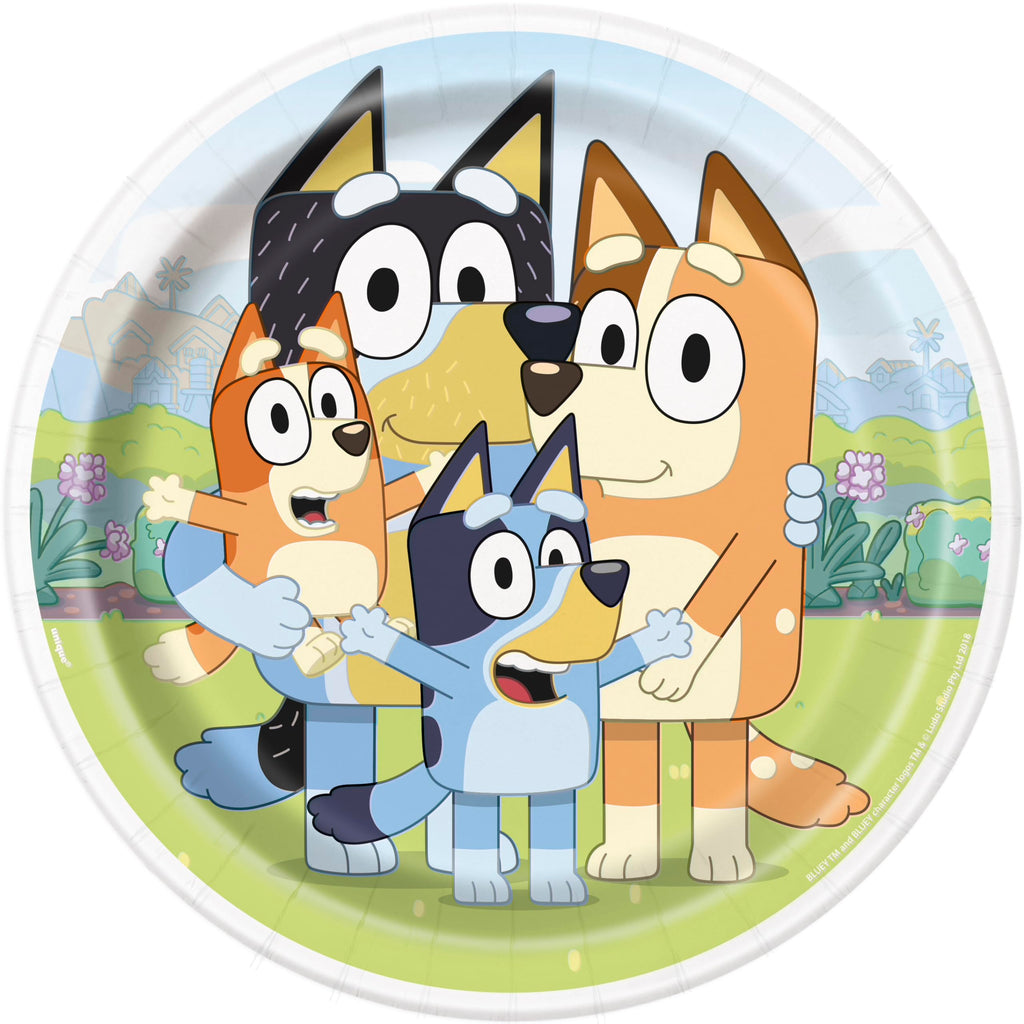 Unique Bluey Birthday Party Decor Set for 16 Guests – Plates, Napkins, Forks & Sticker