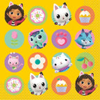 Unique Gabbys Dollhouse Birthday Party Bundle - Plates, Napkins, Table Cover & Sticker Sheet