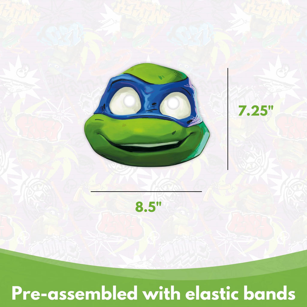 Unique Ninja Turtle Masks for Kids Party - 24 Count | TMNT Birthday Favors & Officially Licensed - Includes Checklist