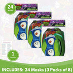Unique Ninja Turtle Masks for Kids Party - 24 Count | TMNT Birthday Favors & Officially Licensed - Includes Checklist