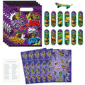 Unique Ninja Turtle Party Favors Pack – 16 Guests, TMNT Bags, Stickers, Mini Skateboards