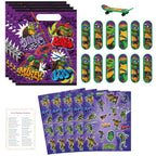 Unique Ninja Turtle Party Favors Pack – 16 Guests, TMNT Bags, Stickers, Mini Skateboards
