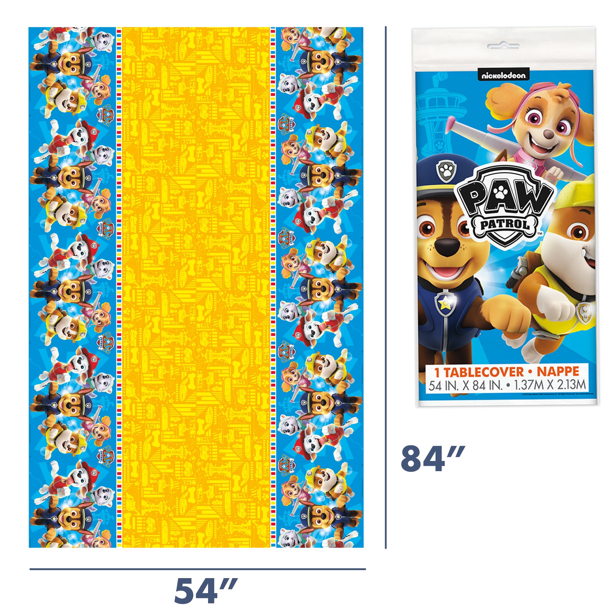 Unique Paw Patrol Birthday Decorations – Rectangular Tablecloth (Pack of 3) & Sticker | Officially Licensed