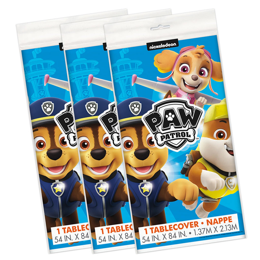 Unique Paw Patrol Birthday Decorations – Rectangular Tablecloth (Pack of 3) & Sticker | Officially Licensed