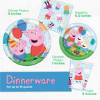Unique Peppa Pig Birthday Party Supplies for 16 Guests – Table Cover, Plates, Napkins, Cups & Sticker