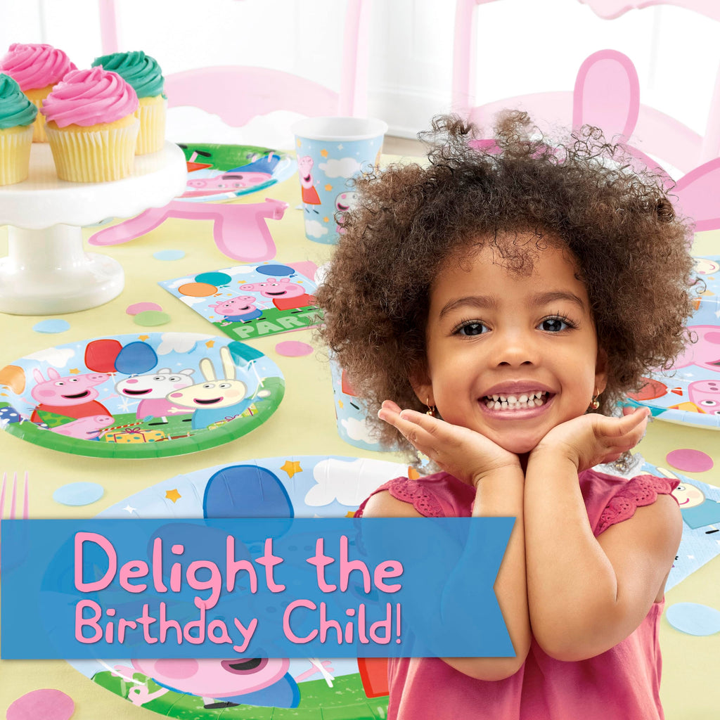 Unique Peppa Pig Birthday Party Supplies for 16 Guests – Table Cover, Plates, Napkins, Cups & Sticker