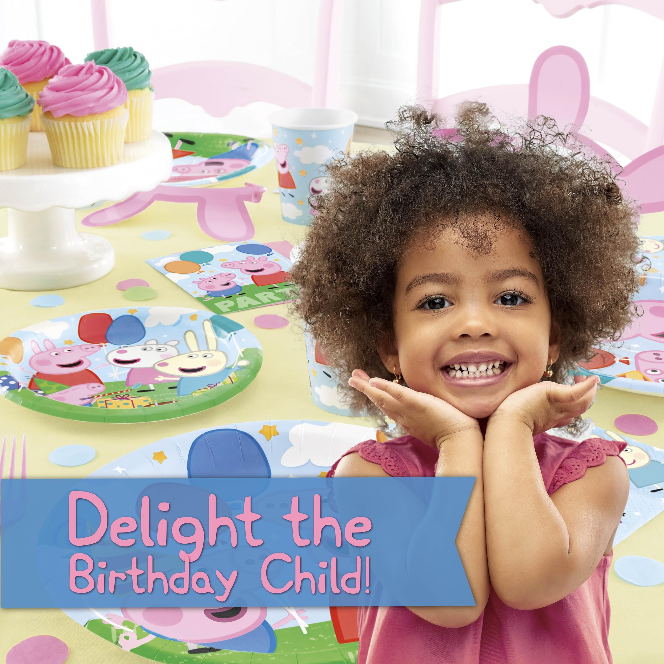 Unique Peppa Pig Birthday Party Supplies for 16 Guests – Table Cover, Plates, Napkins, Cups & Sticker