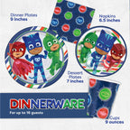 PJ Masks Birthday Party Supplies Set for 16 Guests | Decor, Plates, Cups & Button | Unique