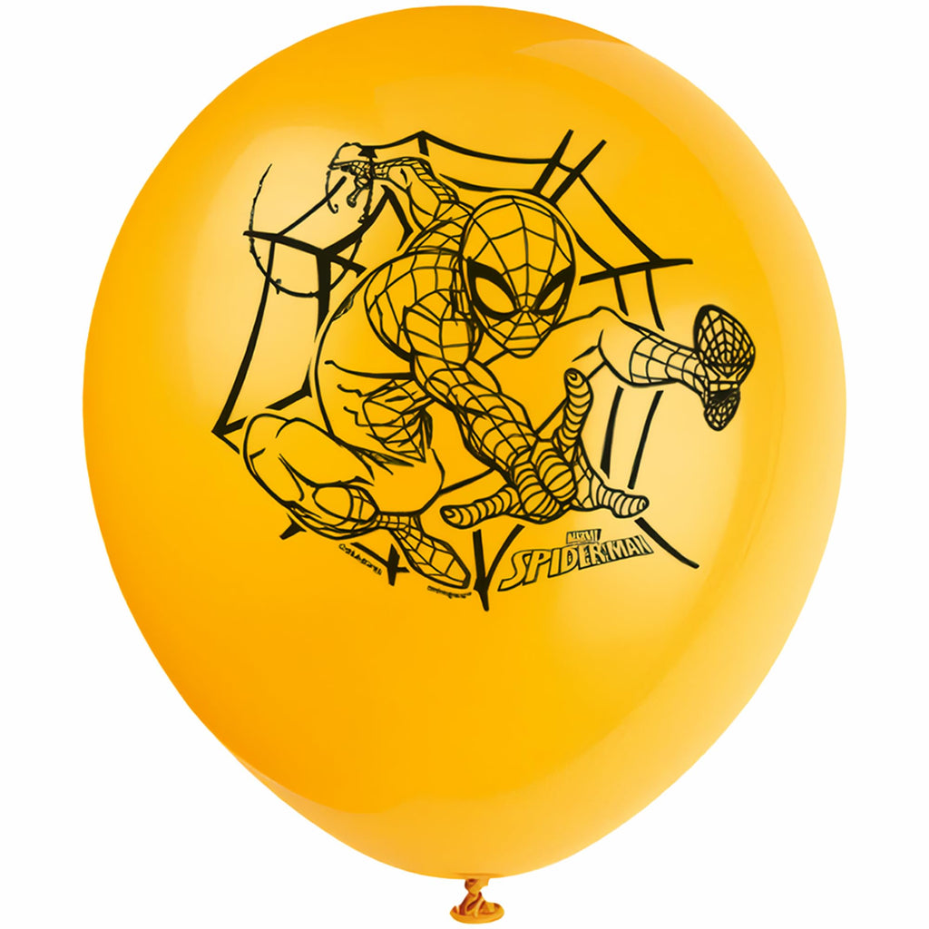 Unique Spider-Man Party Latex Balloons - 12in | Assorted Colors | 8 Pcs