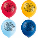 Unique Spider-Man Party Latex Balloons - 12in | Assorted Colors | 8 Pcs