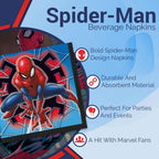 Unique Spider-Man Beverage Napkins – 5x5 in, 16 Pcs | Party Supplies