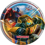 Unique Transformers Birthday Party Supplies Bundle Set – Serves 16 (Plates, Napkins, Table Cover, Dinosaur Sticker Sheet)