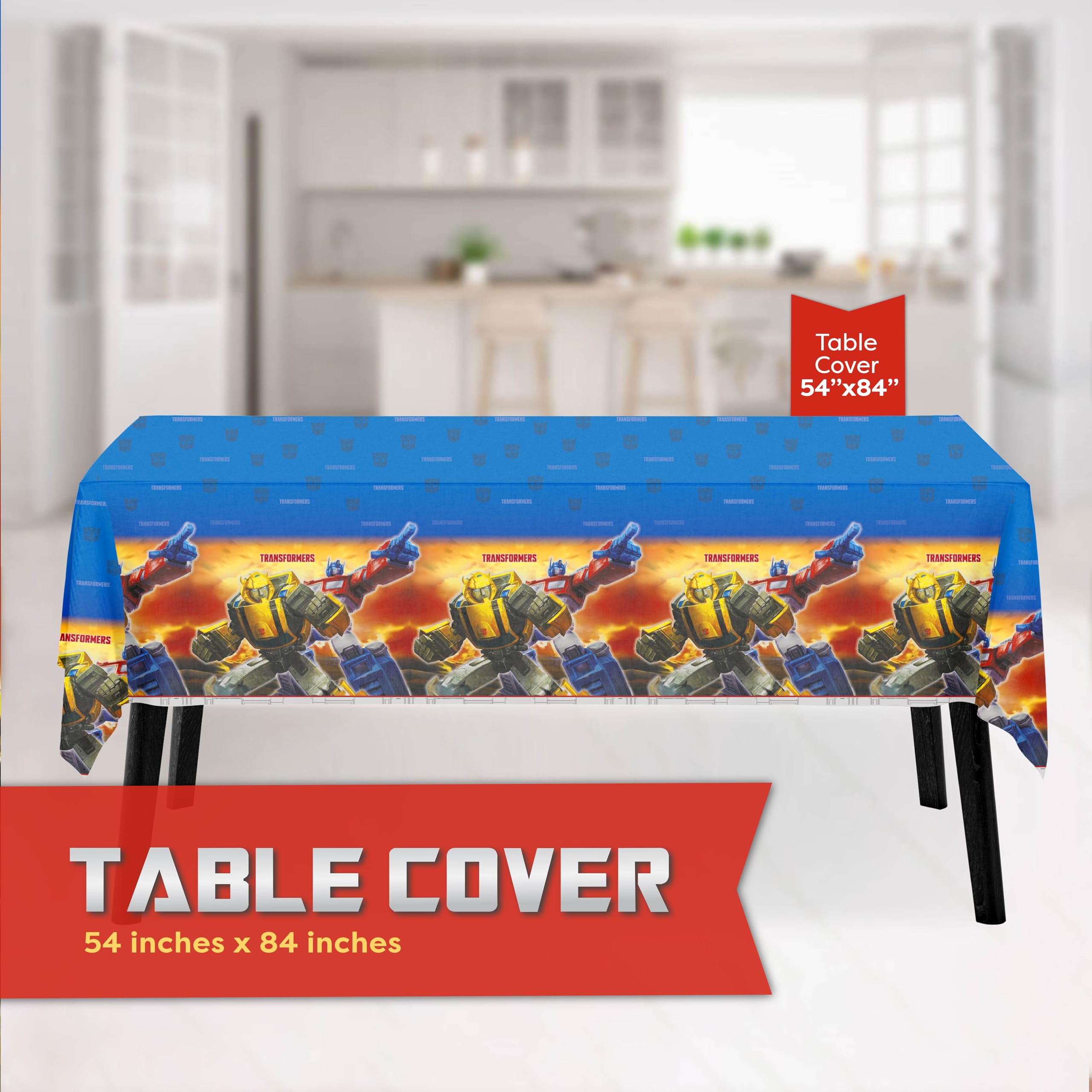 Unique Transformers Birthday Party Supplies – Serves 16 | Tablecover, Plates, Napkins, Cups, Tattoos & Button