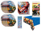 Unique Transformers Birthday Party Supplies Bundle Set – Serves 16 (Plates, Napkins, Table Cover, Dinosaur Sticker Sheet)