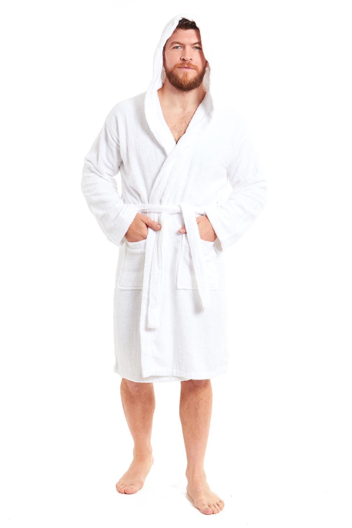 Sock Stack Unisex Bamboo Hooded Dressing Gown Towelling Bath Robe Super Soft Machine Washable