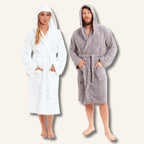 Sock Stack Unisex Bamboo Hooded Dressing Gown Towelling Bath Robe Super Soft Machine Washable