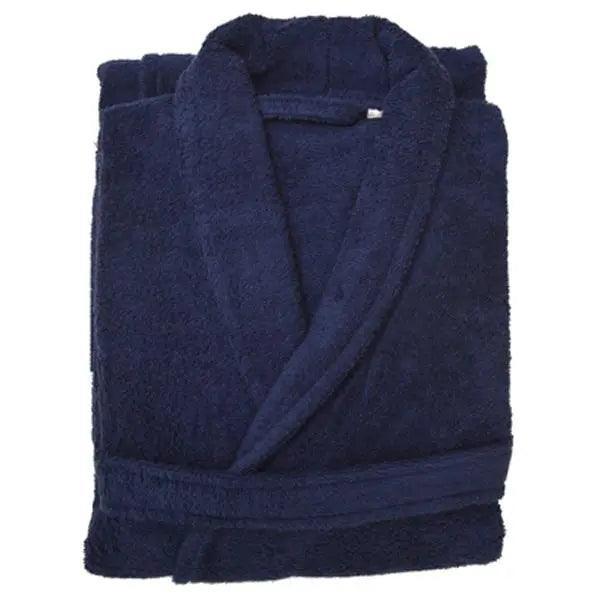 Unisex Shawl Bathrobe S/M Navy 2 pack