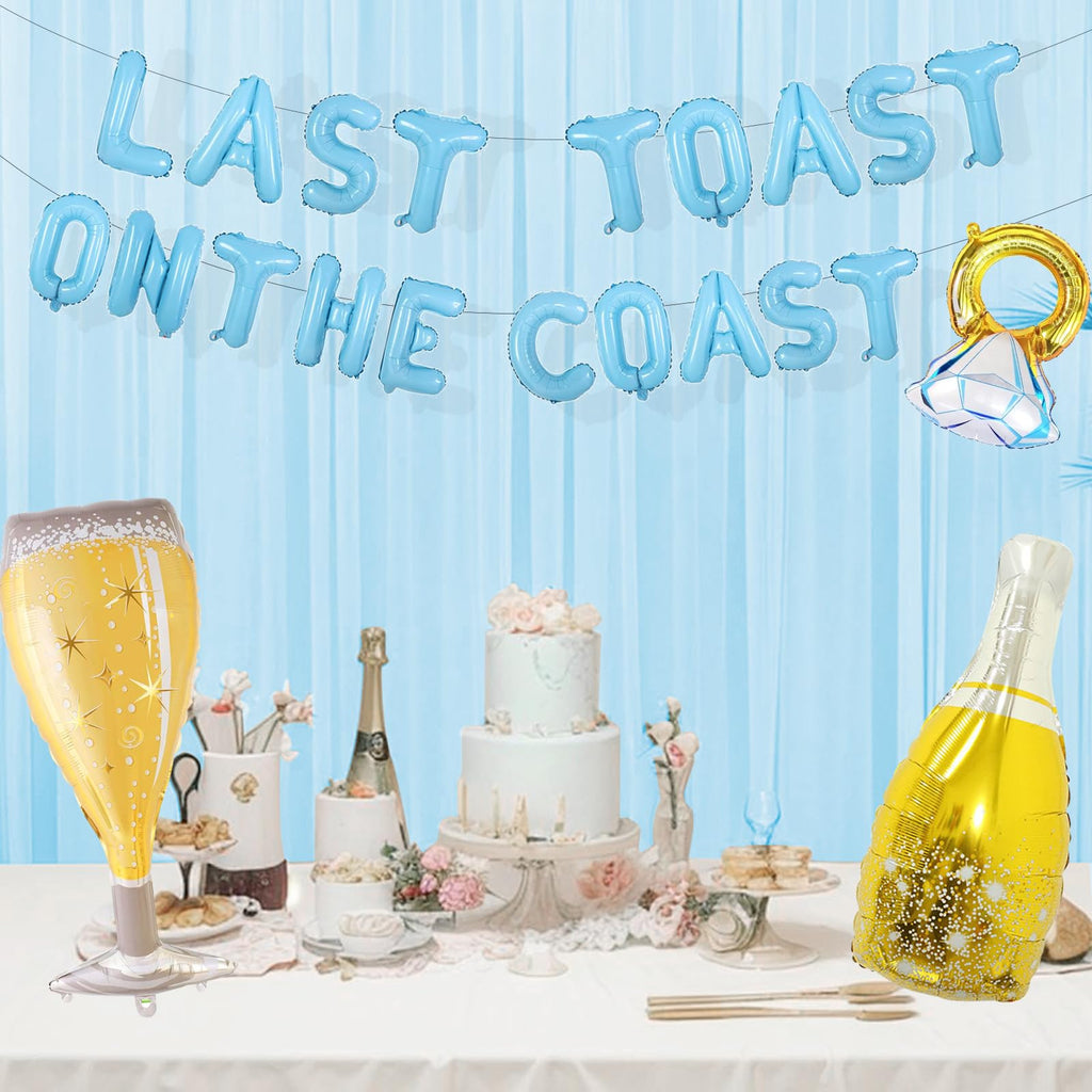 Uniticber Beach Bachelorette Decorations - Last Toast on the Coast Balloons & Banner Kit