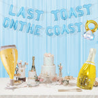 Uniticber Beach Bachelorette Decorations - Last Toast on the Coast Balloons & Banner Kit