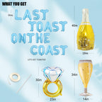 Uniticber Beach Bachelorette Decorations - Last Toast on the Coast Balloons & Banner Kit