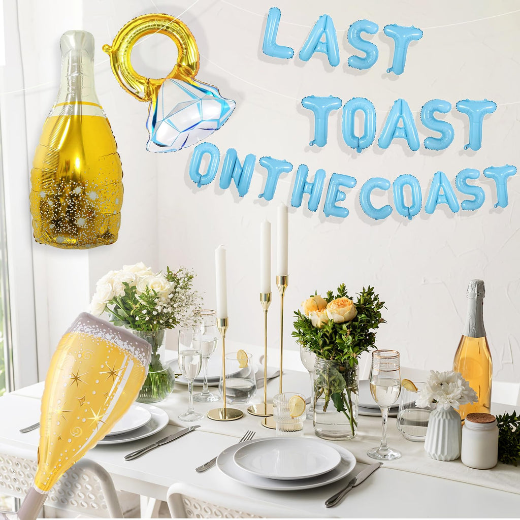 Uniticber Beach Bachelorette Decorations - Last Toast on the Coast Balloons & Banner Kit