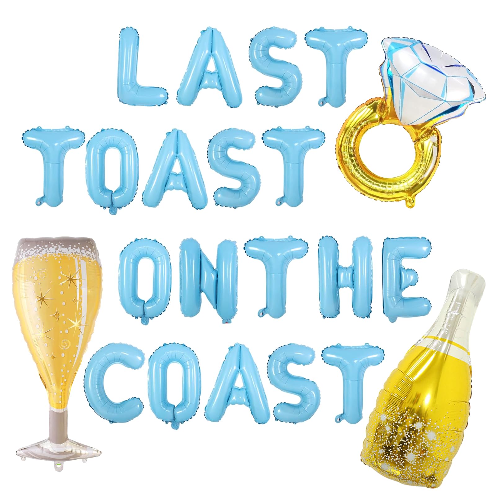 Uniticber Beach Bachelorette Decorations - Last Toast on the Coast Balloons & Banner Kit
