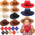 Unittype 20 Pcs Kids Cowboy Hats & Bandannas Set – Western Party Costume Accessories