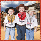 Unittype 20 Pcs Kids Cowboy Hats & Bandannas Set – Western Party Costume Accessories