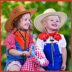 Unittype 20 Pcs Kids Cowboy Hats & Bandannas Set – Western Party Costume Accessories