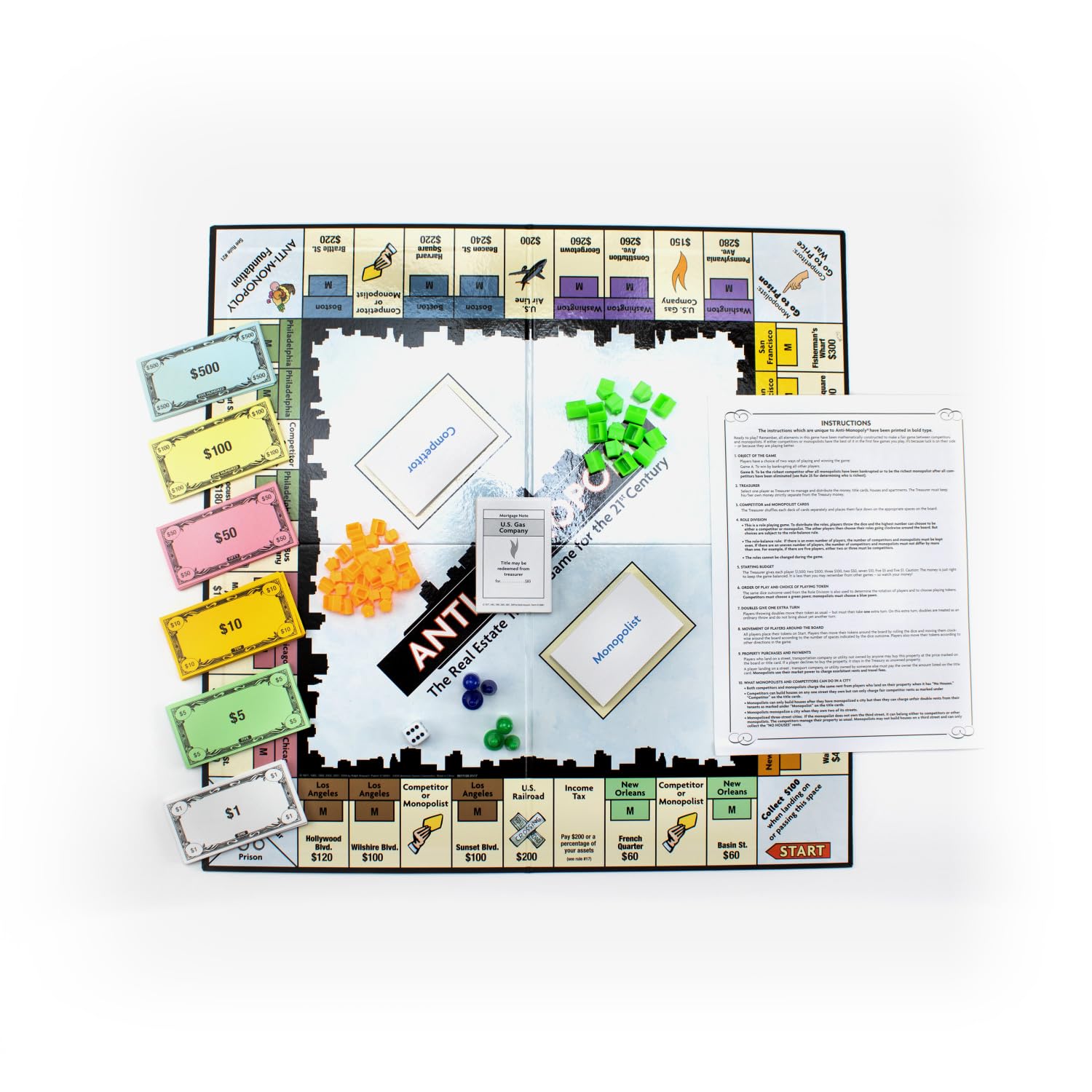University Games Anti-Monopoly: Fresh Twist on Real Estate Strategy for 2-4 Players