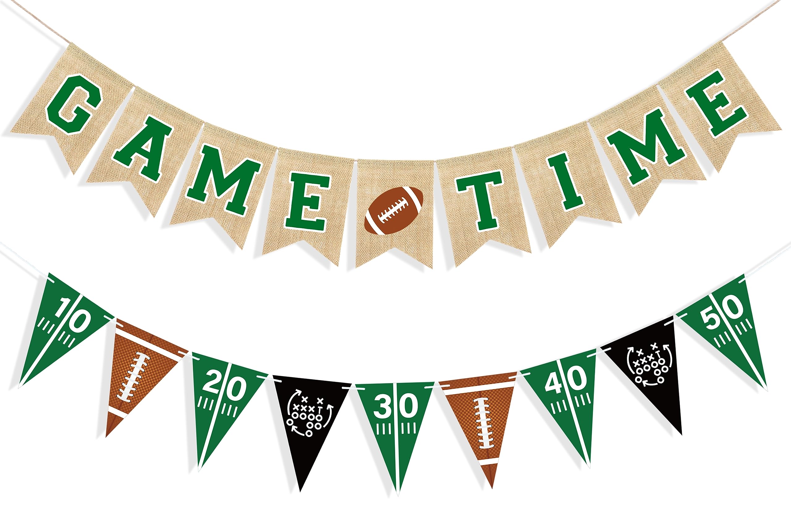 Uniwish Game Time Burlap Banner & Football Theme Party Decor – Indoor Outdoor