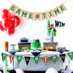 Uniwish Game Time Burlap Banner & Football Theme Party Decor – Indoor Outdoor