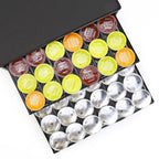 Vinsani 72 Capsules Coffee Pod Storage with 2 Sliding Drawers - Non Slip Surface Stackable Holder Organiser Box Coffee Capsules Tray Coffee Machine Stand for Dolce Gusto Coffee Pods (Black)
