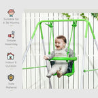 Outsunny Nursery Swing with Safety Seat Belt, Support Back for Indoor Outdoor