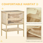Pawhut 3 Tiers Wooden Hamster Cage Fir Wood Mouse Guinea Rodent Mice House Pet Play Small Animals 60L×40W×80H cm
