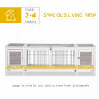 PawHut IE Located Wooden Rabbit Hutch Guinea Pig Cage Separable Bunny Run Small Bunny House w/Slide Out Tray - Grey