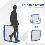 HOMCOM Double Sided Football Rebounder Net, Football Rebound Net Target Goal with 5 Adjustable Angles, Garden Football Training Equipment for Youth, Blue