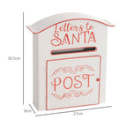 HOMCOM Christmas Post Box Wall Mounted Santa Mailbox for Xmas Decoration